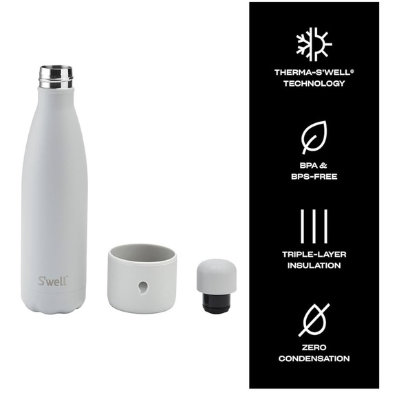 S'well Original 17 oz Fog Gray Bottle with Bumper - Picture 1 of 8